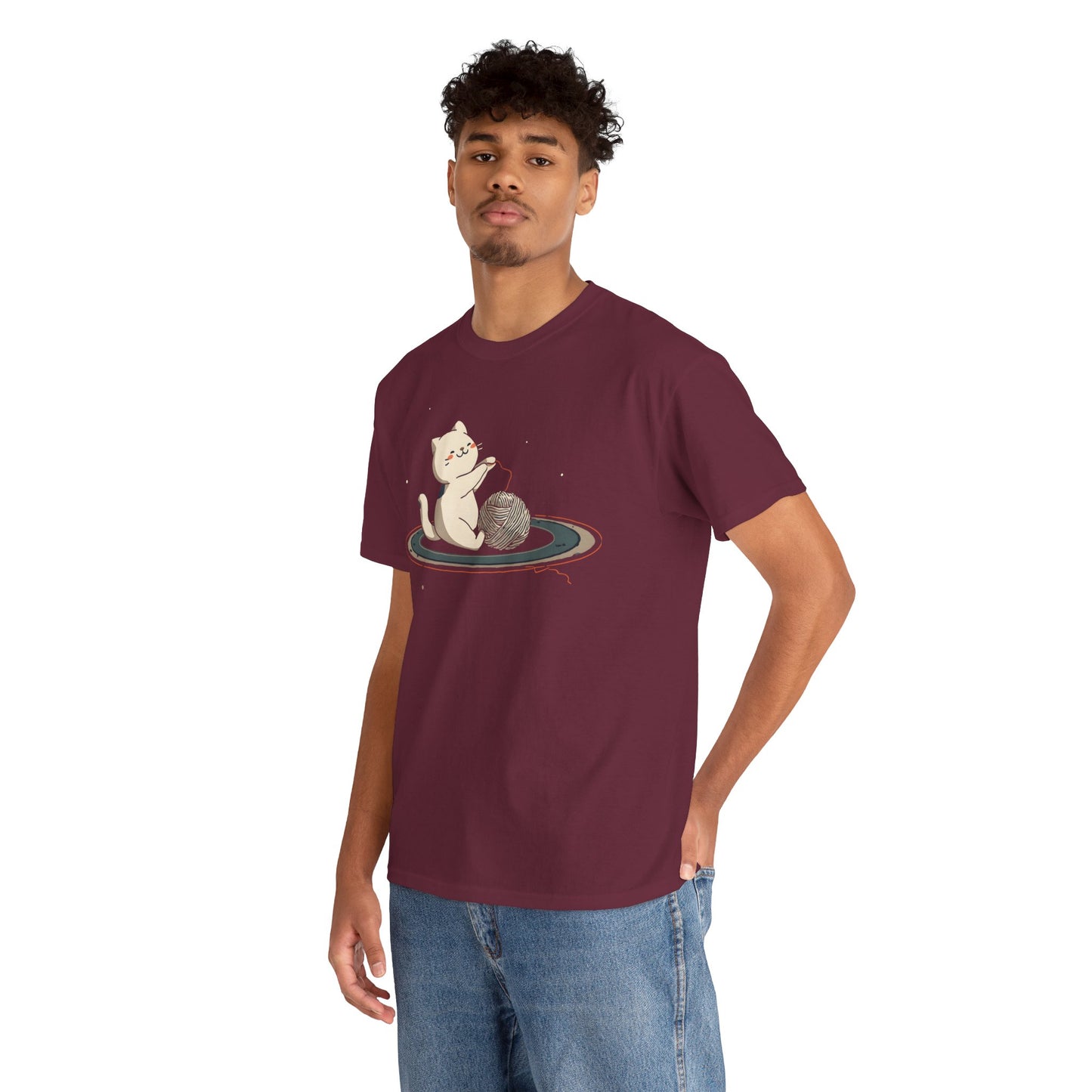 Cat On Saturn Graphic Tee